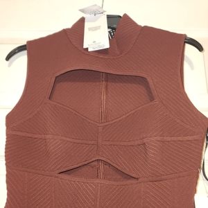 Herve Leger Ottoman Cut Out Mini Dress